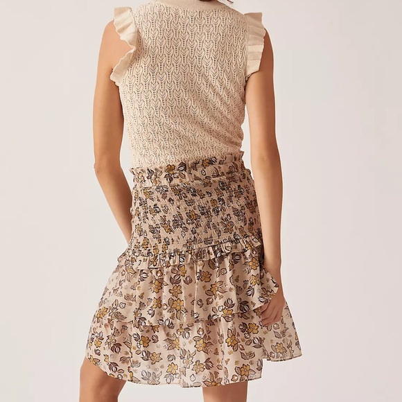 Anthropologie Current Air Ruffle Crewneck Mini Sweater Dress - Picture 10 of 10